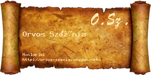 Orvos Szénia névjegykártya